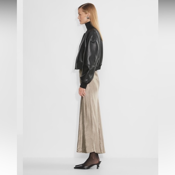 Aritzia Babaton Slip Satin Maxi Skirt in Nomad Taupe - Picture 3 of 10